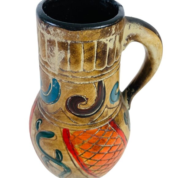 Southwestern Boho Vase Pitcher 9 Inch Primitive Earthy VTG Native Vibe - Picture 3 of 14